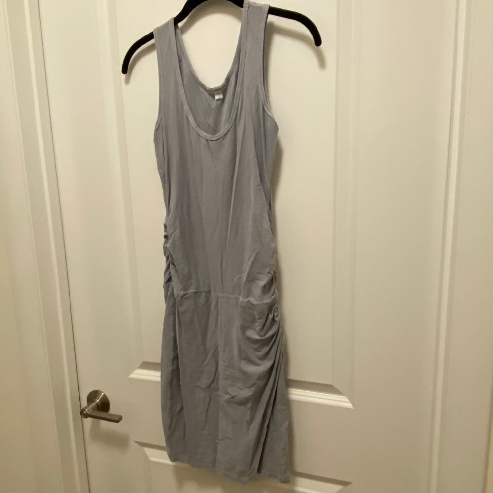 James Perse Gray Cotton Body-Hugging Dress